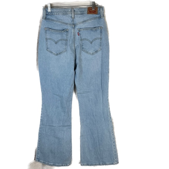 Levis High Rise Flare Women's Jeans Sz 30 X 30 Blue Light Wash Big E 99% Cotton - Picture 4 of 10